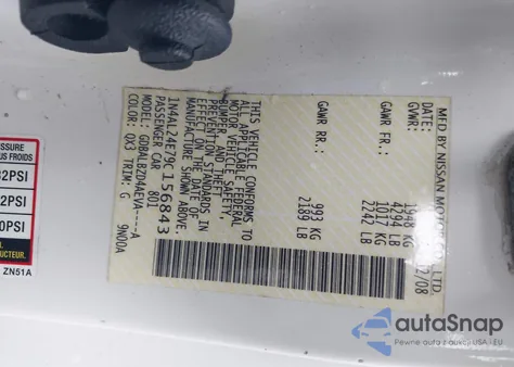 2009 Nissan Altima 2.5 S из США, поврежденный, VIN 1N4AL24E79C156843